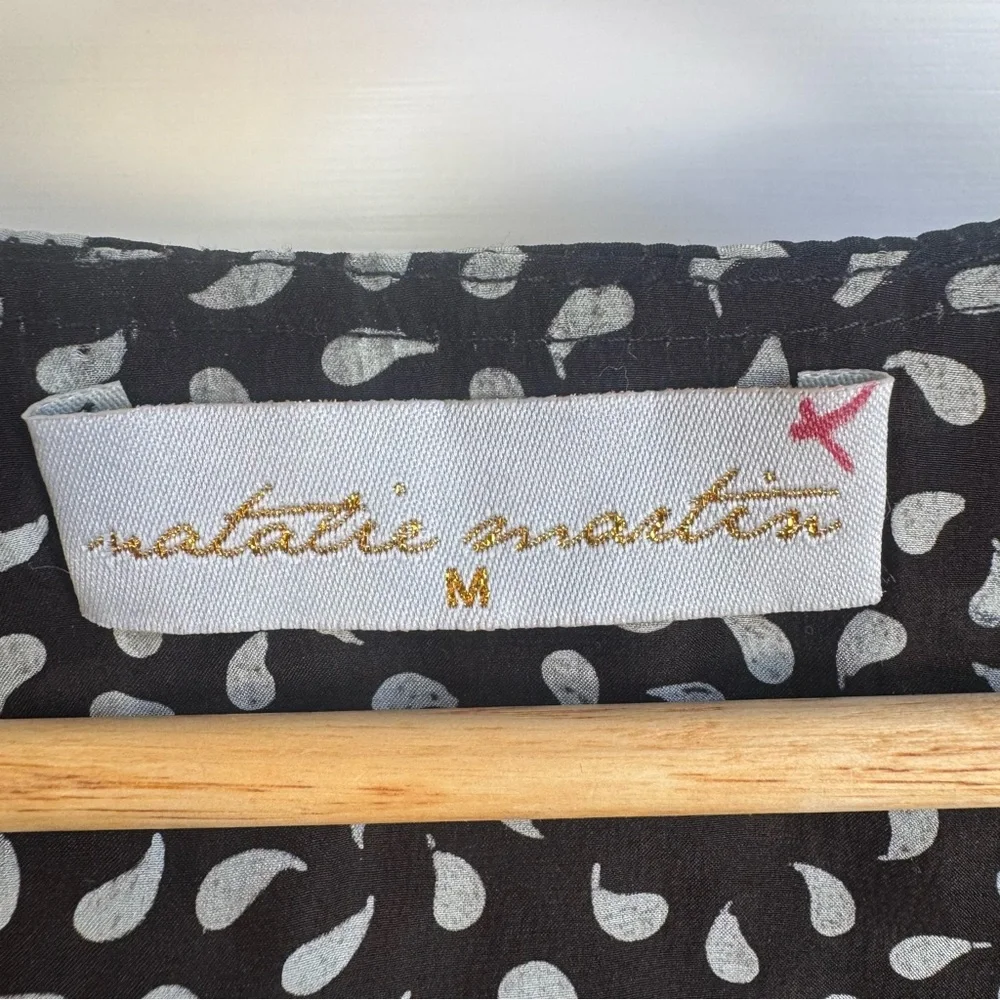 Natalie Martin Silk Wrap Danika Dress Black White print Size M - Picture 5 of 7